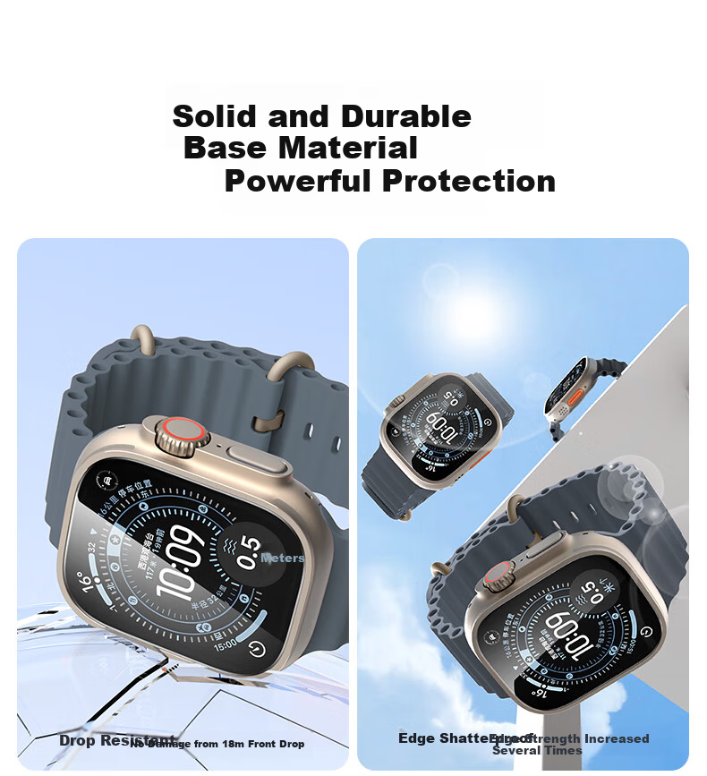 Smorss 2-Pack AR Anti-Reflective Screen Protector for Apple Watch Ultra 3/Ultra 2/1 Tempered Glass Film Scratch and Drop Resistant 6