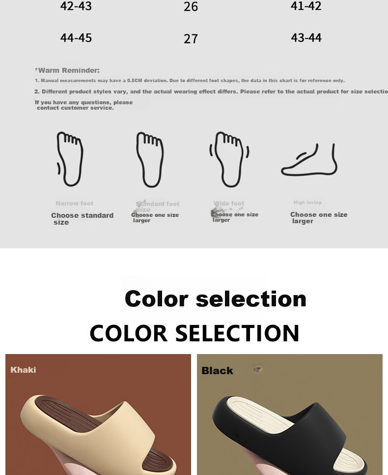 XGGC Men's Indoor Home Fashion Trend Non-Slip EVA Thick Sole Slippers Women Beige Black Size 44-45 10