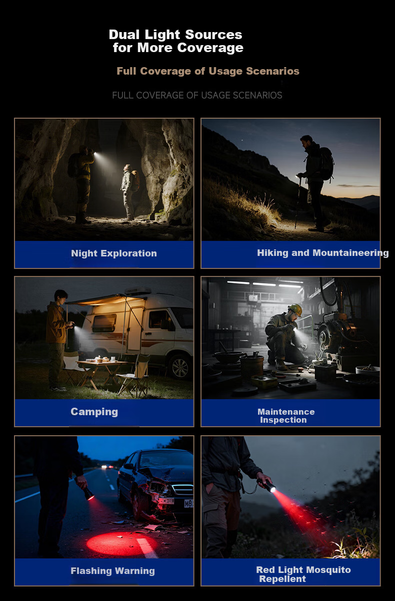 PHILIPS High-Power Flashlight Long Battery Life Outdoor Survival Ultra-Bright Military Long-Range Portable 200000 Lumens 4