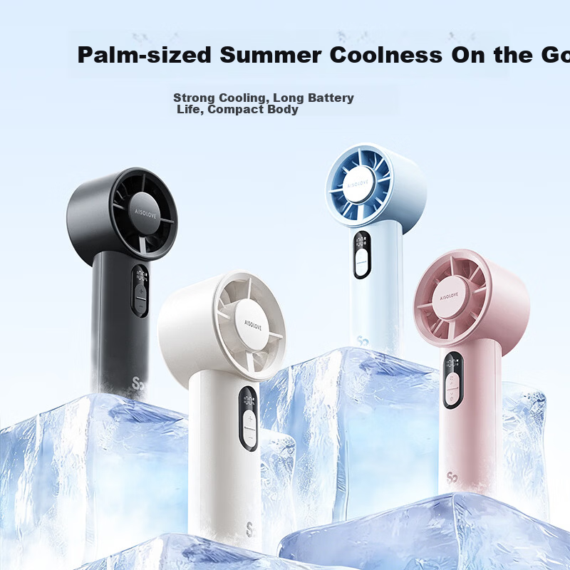 SOLOVE F05 Handheld Portable Mini USB Fan Turbo Electric Fan Strong Wind Cooling Device Long Battery Life Milk Tea White