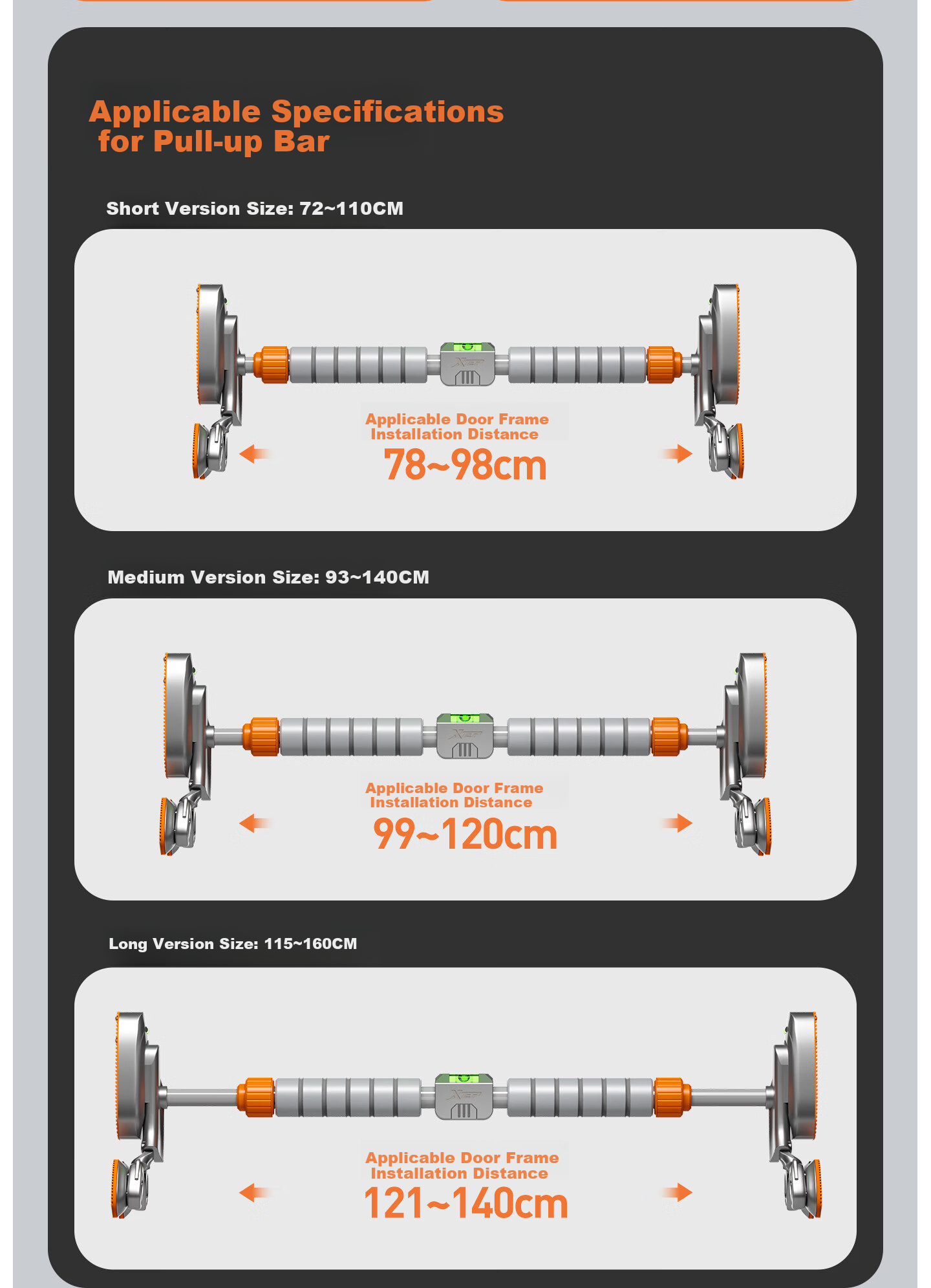 XTEP Home Pull-Up Bar Indoor Fitness Equipment for Adults And Children, No Drilling Required, Door-Mounted Training Gym Equipment Exercise Hanging Bar 15