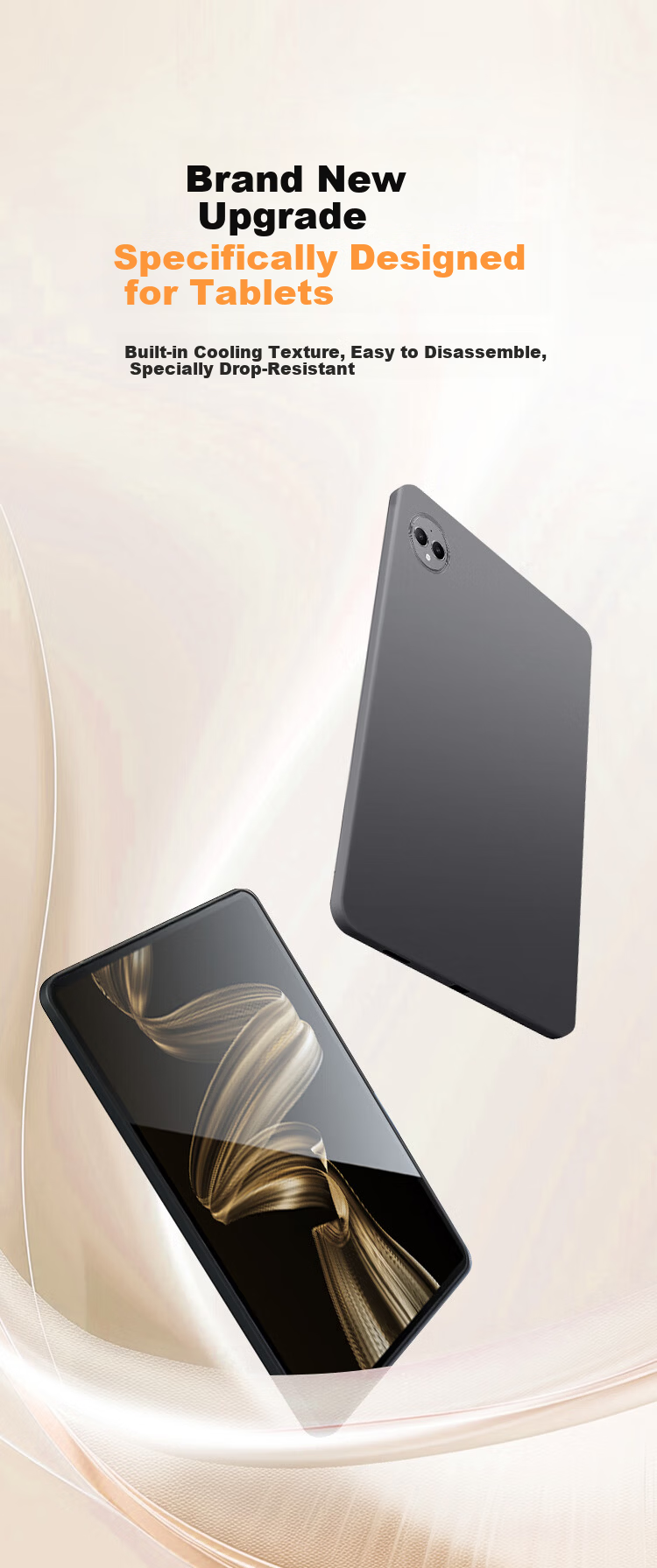 CoolerFang TPU Matte Silicone Protective Case for Huawei MatePad Air 12-inch 2025 Tempered Glass Screen Protector, Anti-Drop, Anti-Bend, Slim Black for Huawei 24 Series Tablet 1