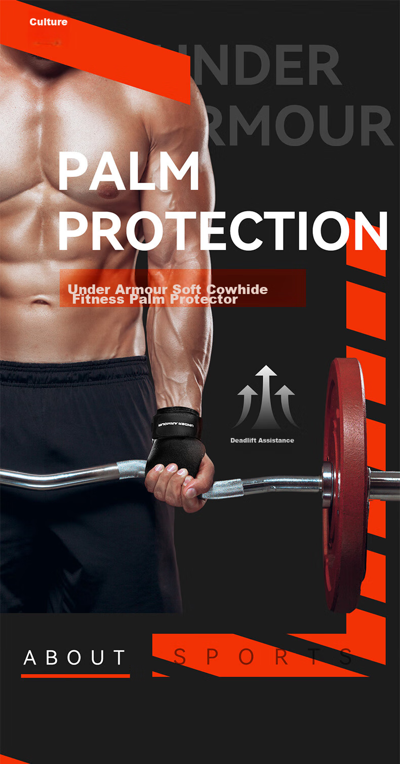 Under Armour Pull-Up Assist Band with Grip Strengthener, All-In Single Bar Pull-Up Fitness Gloves, Palm Protector Dumbbell, One Size Fits All, Black Pair 1