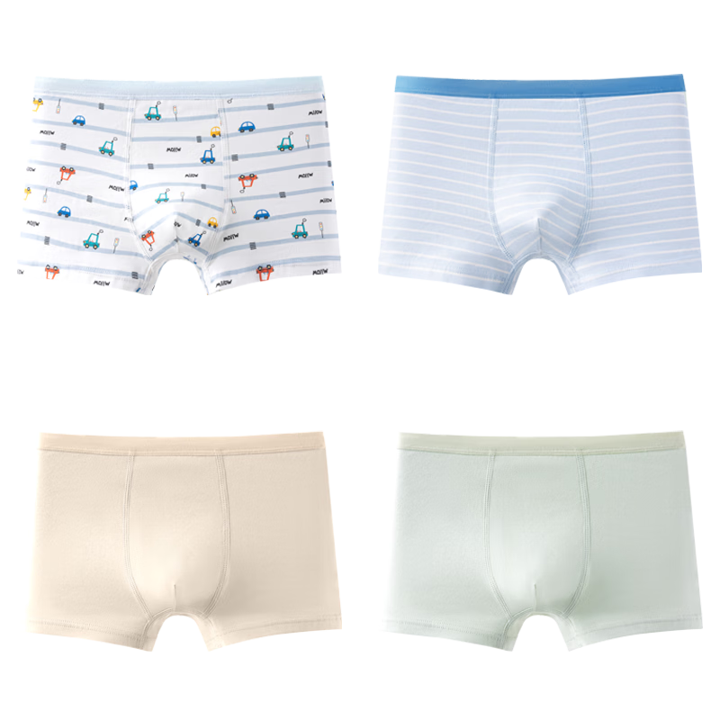 Miiow Kids Boys Cotton Underwear Class A 3-12 Years Boys Boxer Briefs No Pinch Comfortable Boys Underpants