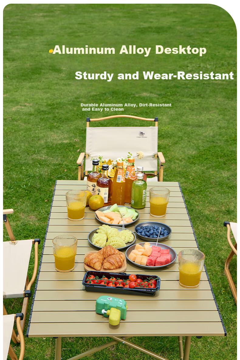 CAMEL Outdoor Folding Aluminum Alloy Camping Table Portable Picnic Roll-up Table 3667 4
