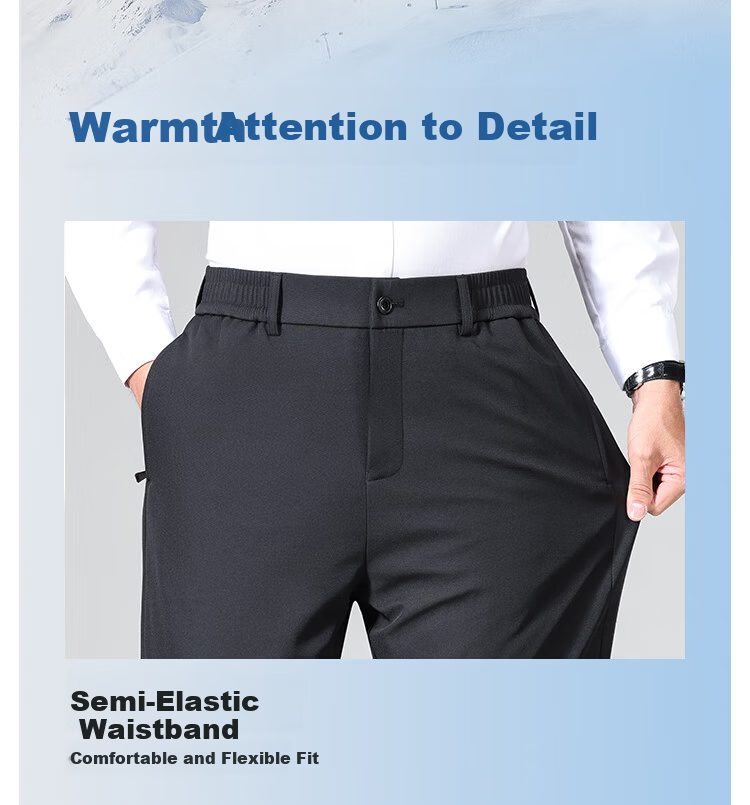 ROMON 90% Duck Down Men's Winter Warm Thick Fleece Lined Suit Pants Straight Leg Trousers 810 Black M 6