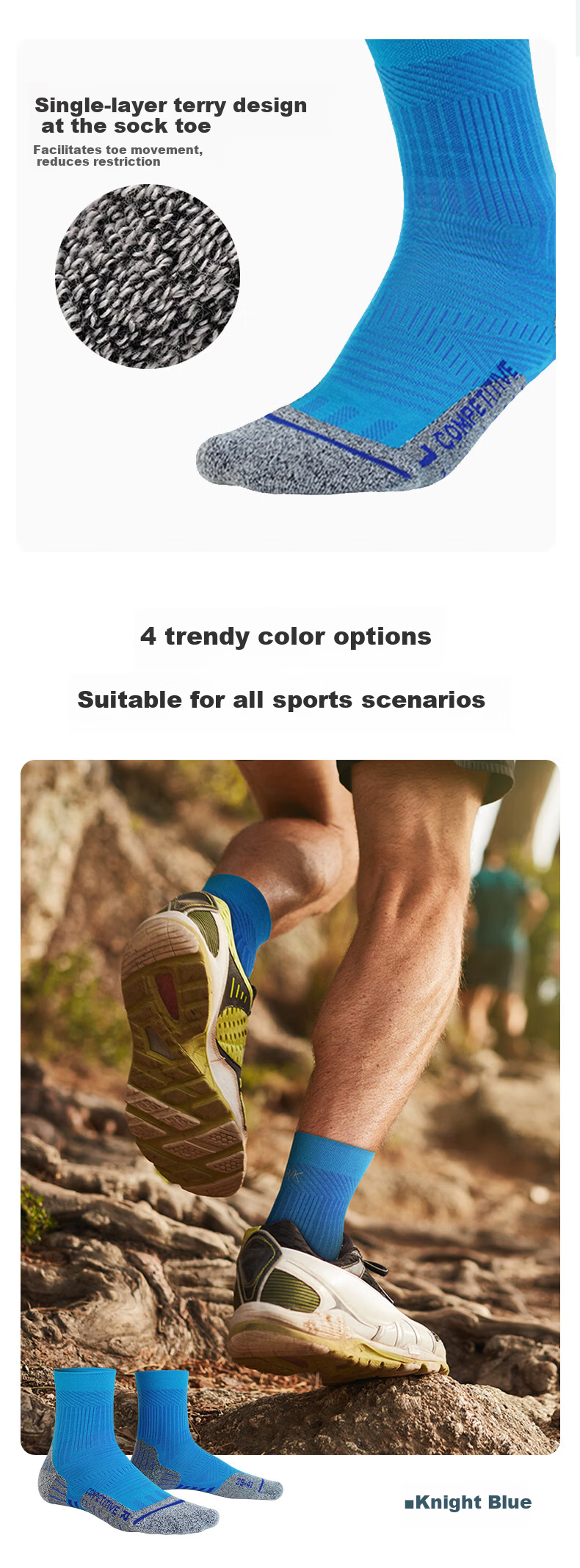 HNK Professional Marathon Trail Running Socks Double-Layer Graphene Antibacterial Blister-Resistant Modal Soft Outdoor Socks 14