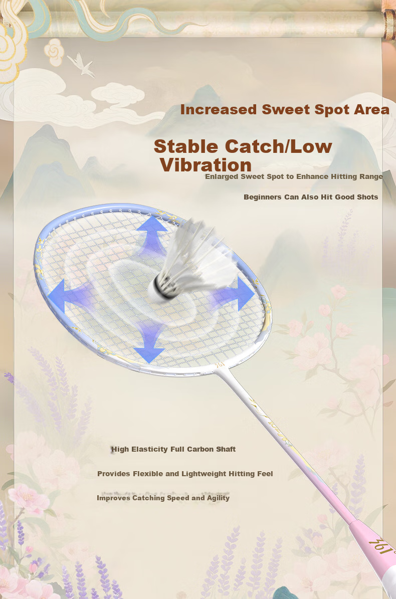 361° Badminton Racket Ultra-Light Full Carbon Mid Shaft Single Racket Guofeng Series Huayingyi Student Beginner Training Durable Set 4