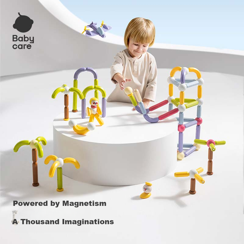 Babycare Magnetic Rods Children's Educational Toy Magnetic Building Blocks Puzzle Magnetic Tiles Basic Set 30 Pieces Birthday New Year Gift