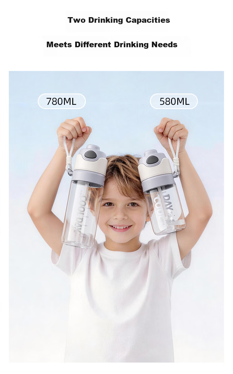Fuquan Spray Water Bottle Children's Middle School Student School Special Sports Water Bottle Summer with Scale Straw Spray Cup 17