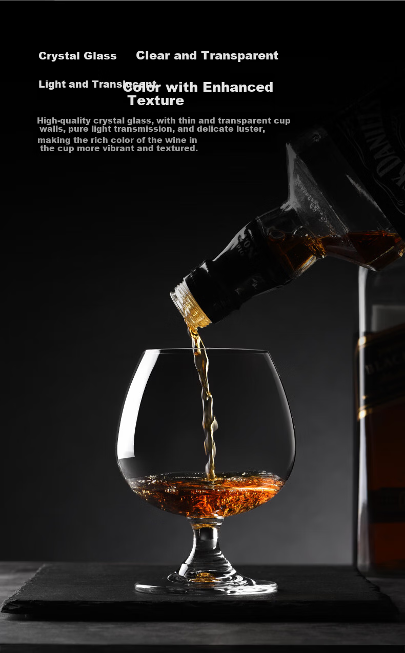 CLITON Brandy Glass European Style Crystal Whiskey Glass Short Stem Glass Whisky Glass Set of 2 CL-JB14 3