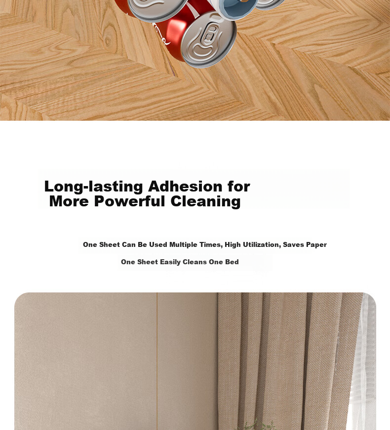 Jixiaobei Lint Roller 16cm 3 Rolls 270 Sheets Removable Sticky Hair and Dust Remover Replacement Heads Household Use 13