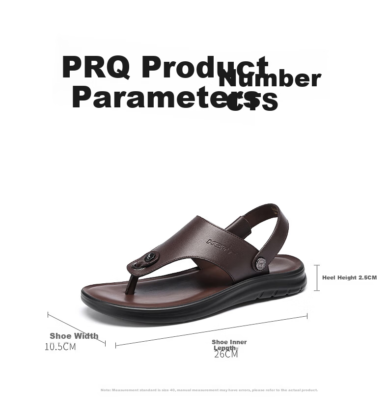 Red Dragonfly Men's Leather Breathable Casual Sandals Dual-Wear Leather Beach Shoes WLT250081 Black Size 42 6