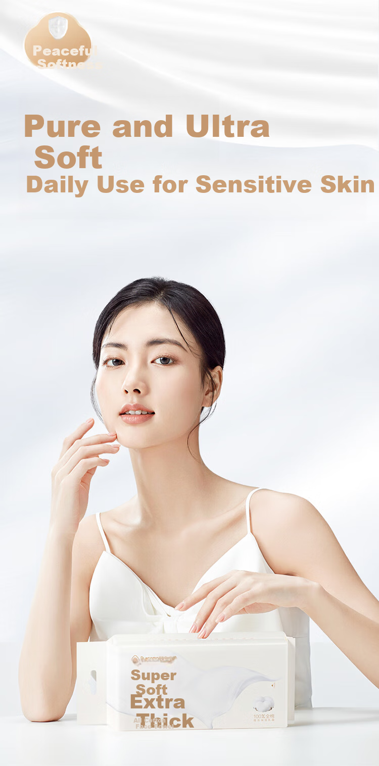 PurCotton [Sun Yingsha Edition] Facial Cleansing Wipes 60 Sheets*3 Packs Extra Thick Cream Wall-Mounted 100% Cotton Soft Towels 20*20CM 7