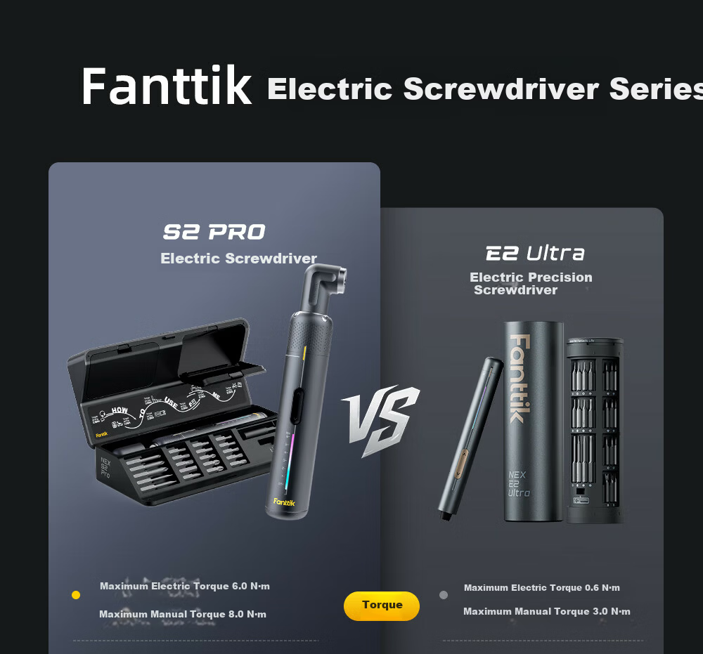 Fanttik S2 Pro Straight Handle Electric Screwdriver Multifunctional 7-Speed Adjustable Household Furniture Assembly Screwdriver 1