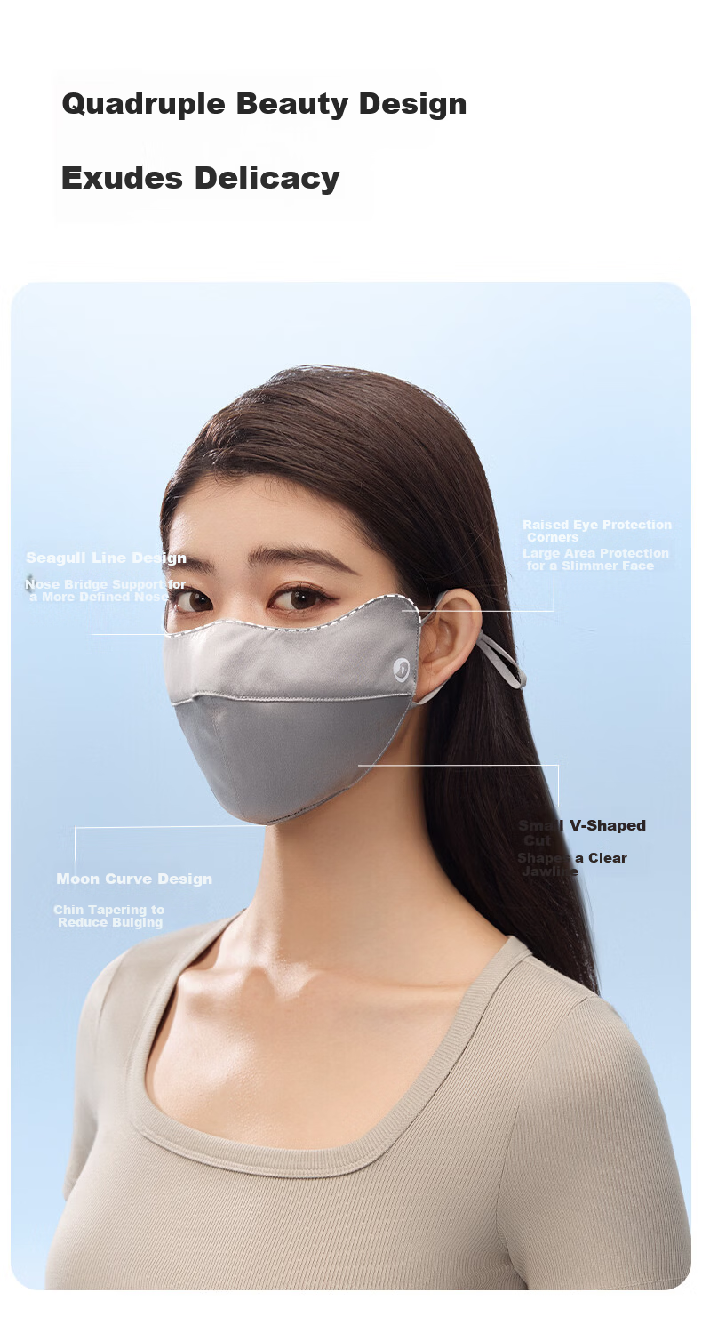 Ono Kazuko Silk Sun Protection Mask Mulberry Silk Eye Corner UV Protection Skin-friendly Medical Beauty Face Mask Pearl Powder 13