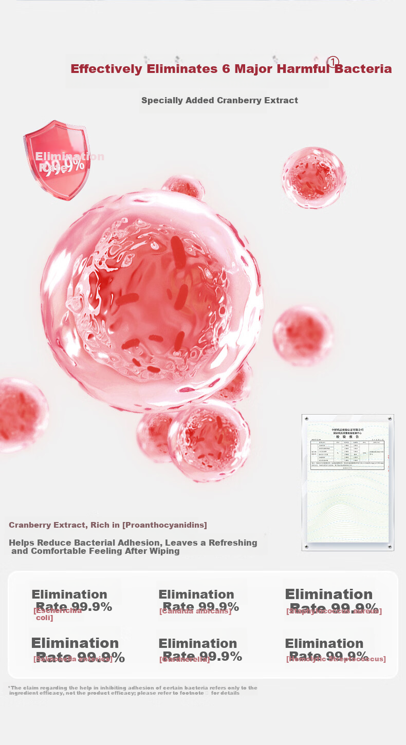 Beishute Wet Toilet Paper with Cranberry Extract Gentle Weak Acid Formula 1 Pack 80 Sheets 3