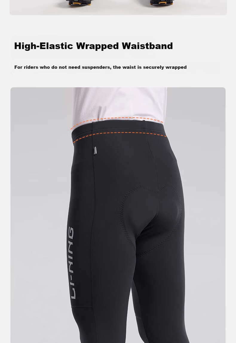LI-NING Men's Cycling Base Layer Long Sleeve Autumn Thin Fleece Tight Road Bike Jersey 10