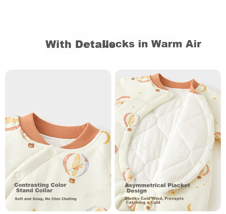 Wismorni Baby Thermal Cotton Romper Winter Thickened Warm Infant Jumpsuit Pajamas 14