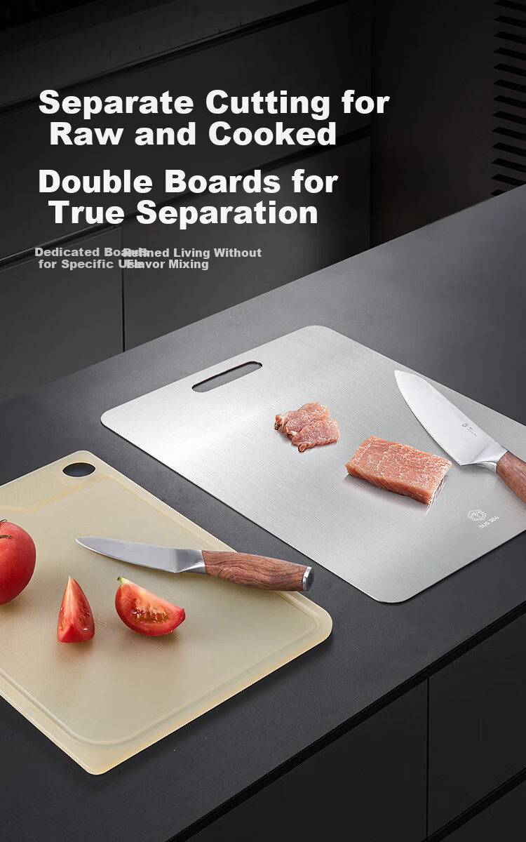 JD Jingzao Cutting Board 304 Stainless Steel Dough Kneading and Vegetable Cutting Board 1+1 Set [Integrated Design] 40*30*0.13cm 6