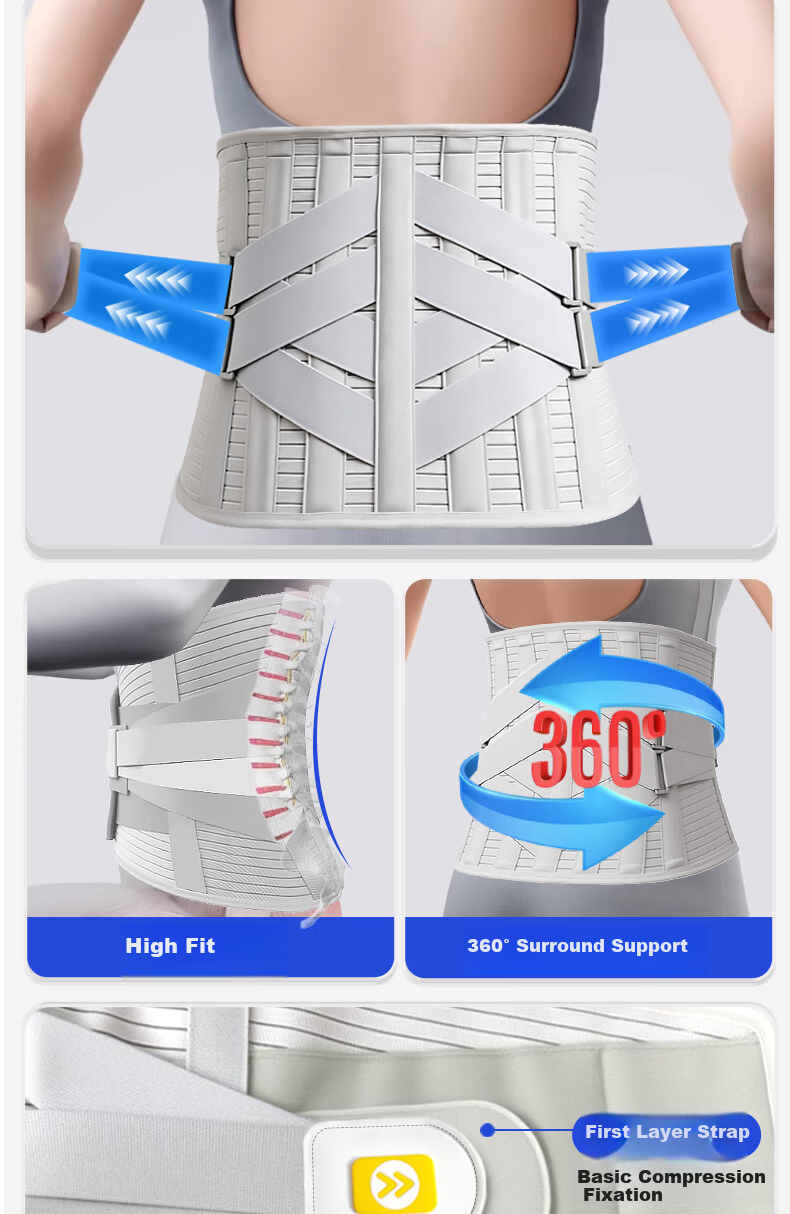 Lejing Medical Lumbar Support Belt Thoracolumbar Spine Brace Wide Postoperative Lumbar Disc Herniation Fracture Lumbar Muscle Strain Orthopedic Brace 7