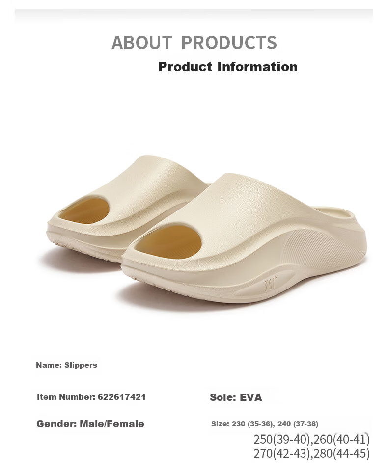 361° Unisex Summer Thick-Soled Sports Sandals Casual Soft Breathable Slippers 622617421-1 35