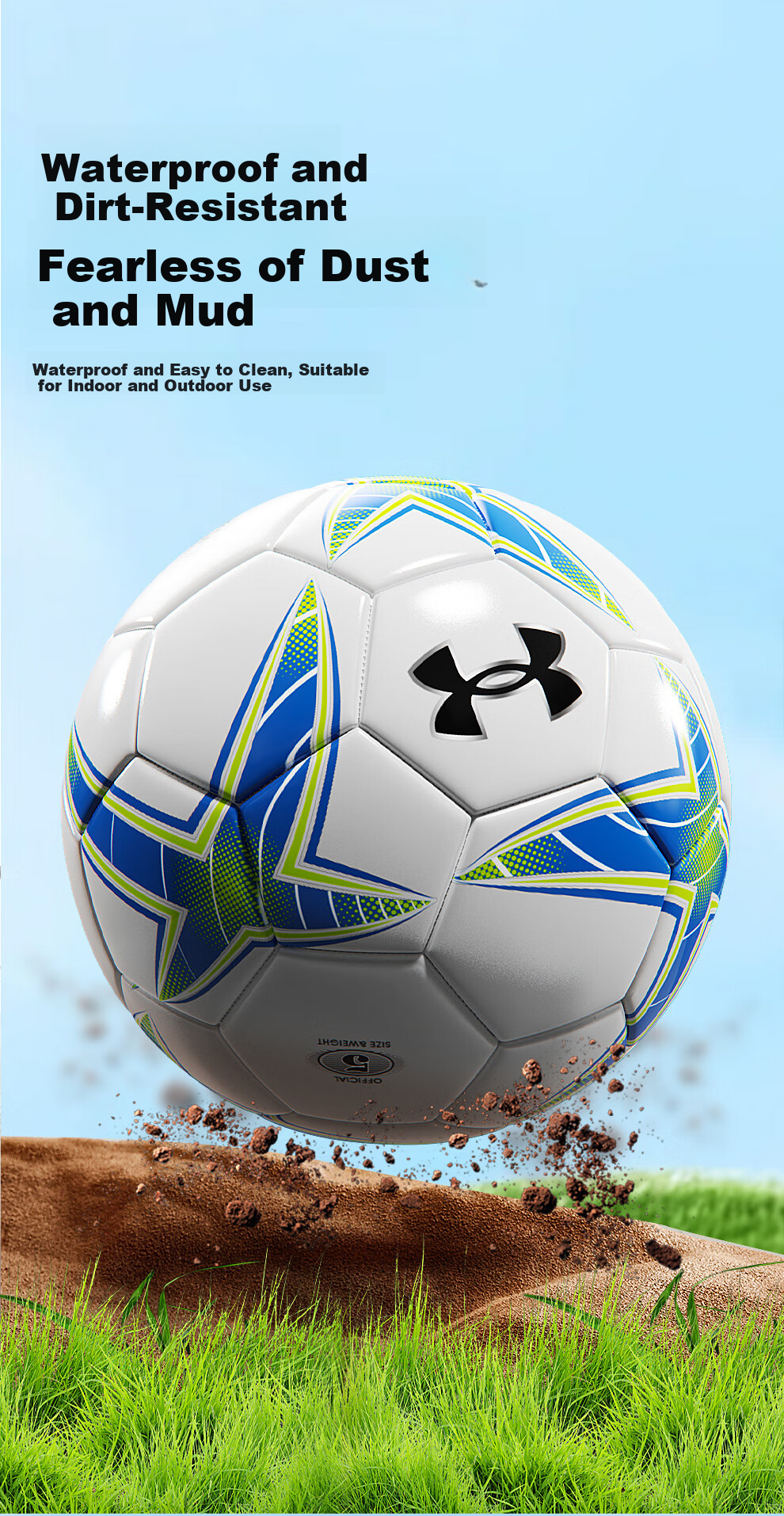 Under Armour Size 5 Adult Soccer Ball for Middle School Youth Standard Professional Match Training Exam Student Gift 6