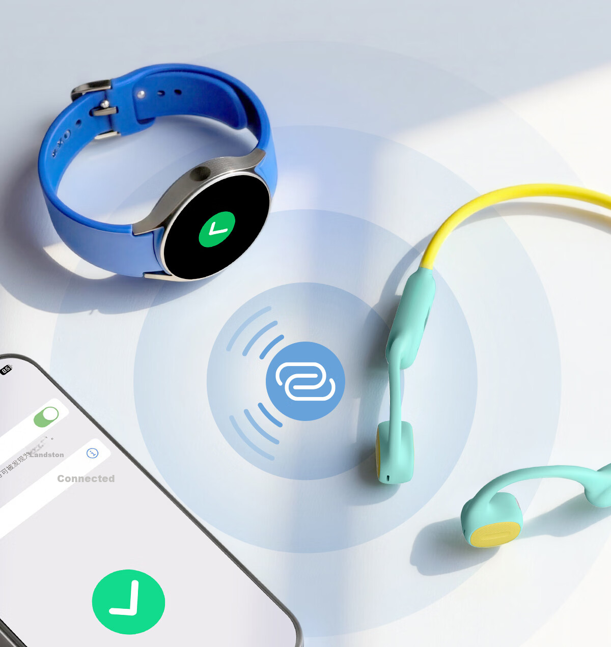 Langston AirKids Bone Conduction Bluetooth Earphones for Kids and Adults, Sports Running Earbuds, Non-In-Ear, Hearing Protection, Student Online Class, Compatible with Apple, Green Elf 19