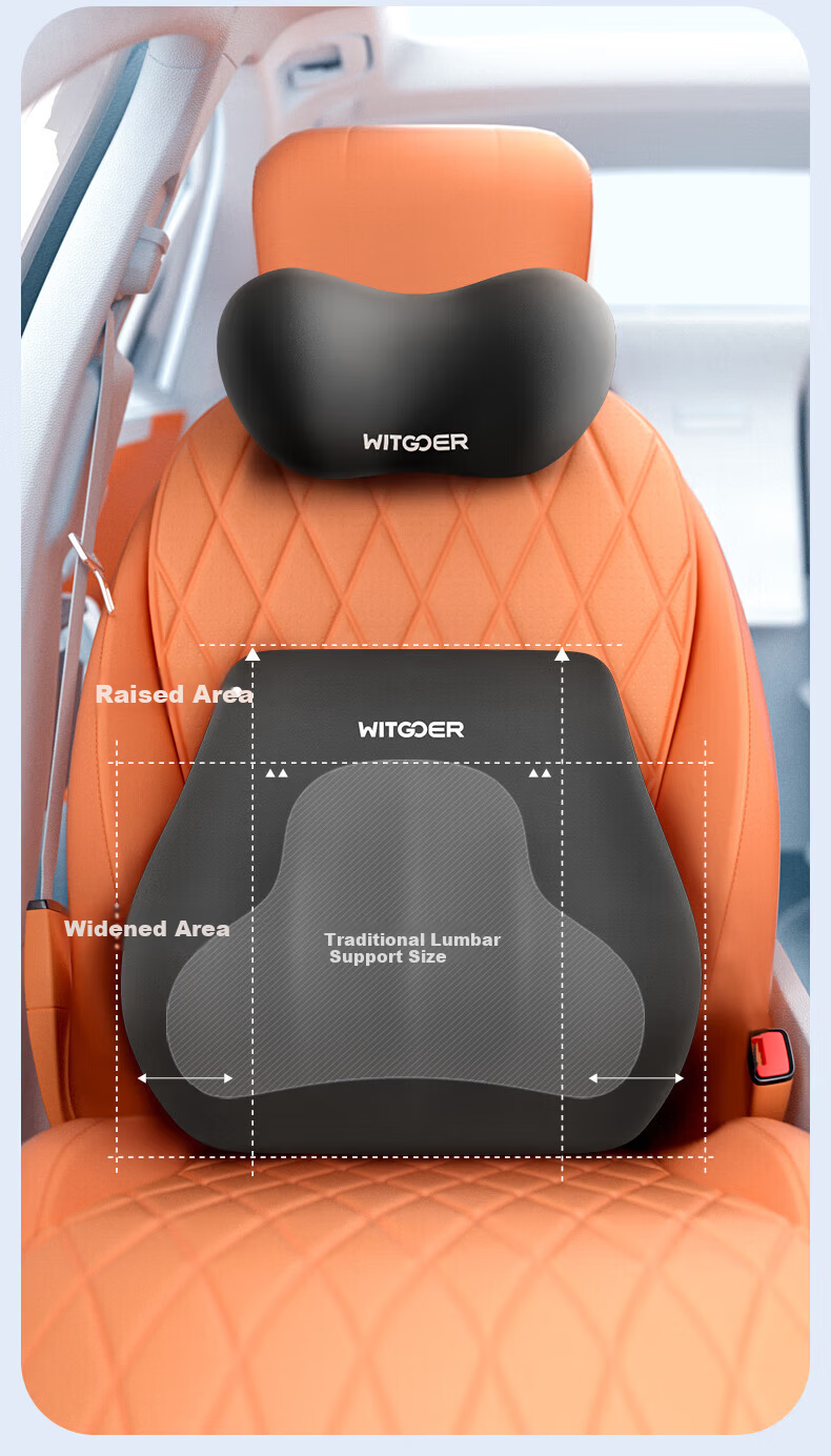 Zhiguozhe Car Headrest Neck Pillow Memory Foam Long-Distance Driving Seat Cushion Premium 7