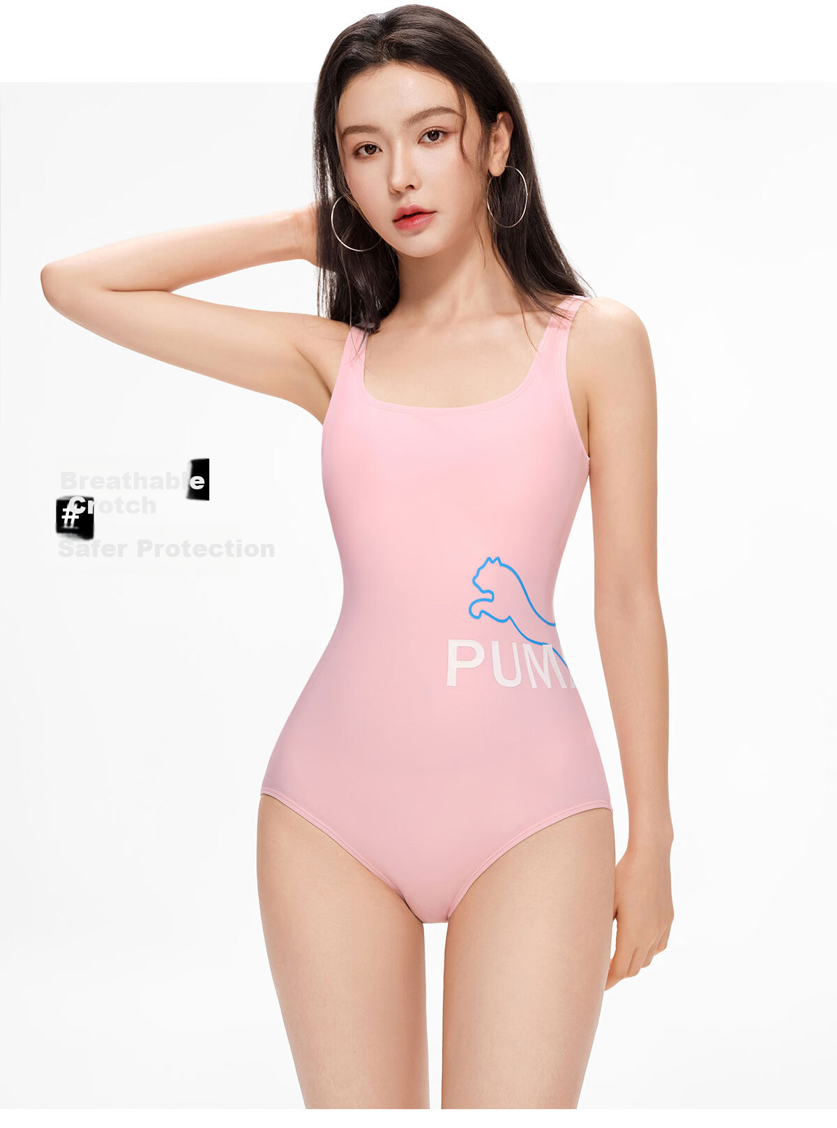 PUMA Women's One-Piece Racing Swimsuit Antibacterial Swimming Pool Spa Swimwear New Premium Design 10