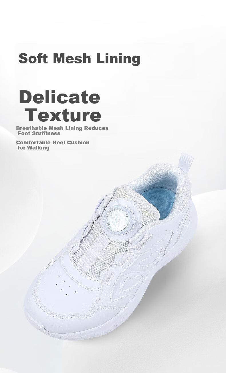 DR·KONG Soft Sports Shoes Autumn Kids White Sneakers with Button Closure Children Shoes 2B16A1050AX White Size 31 5