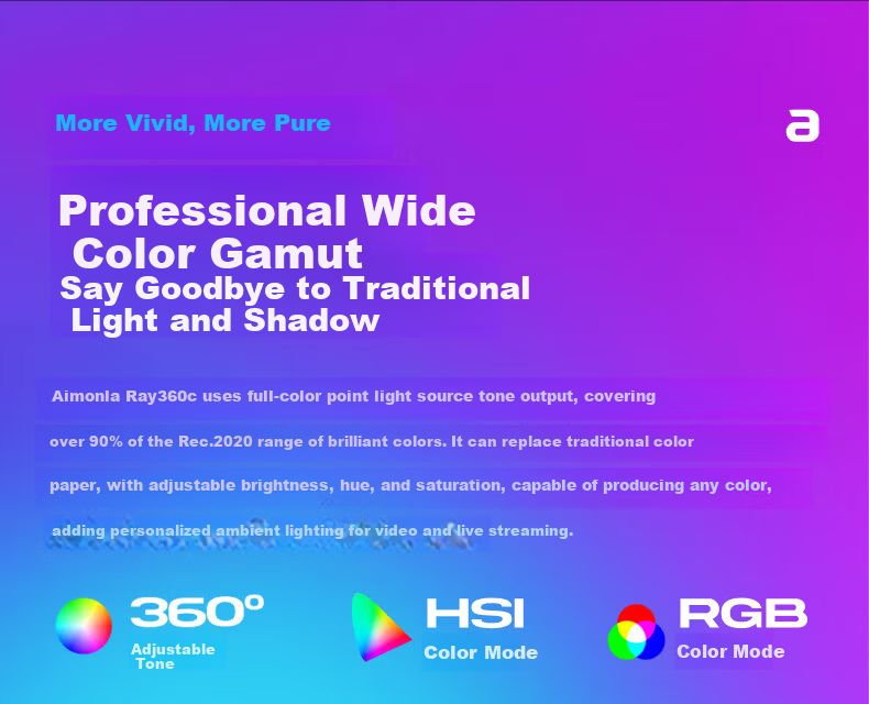 AMARAN Ray 360c 360W RGB Live Streaming Fill Light Short Video Photography Light Beauty Constant Light Studio Light 9
