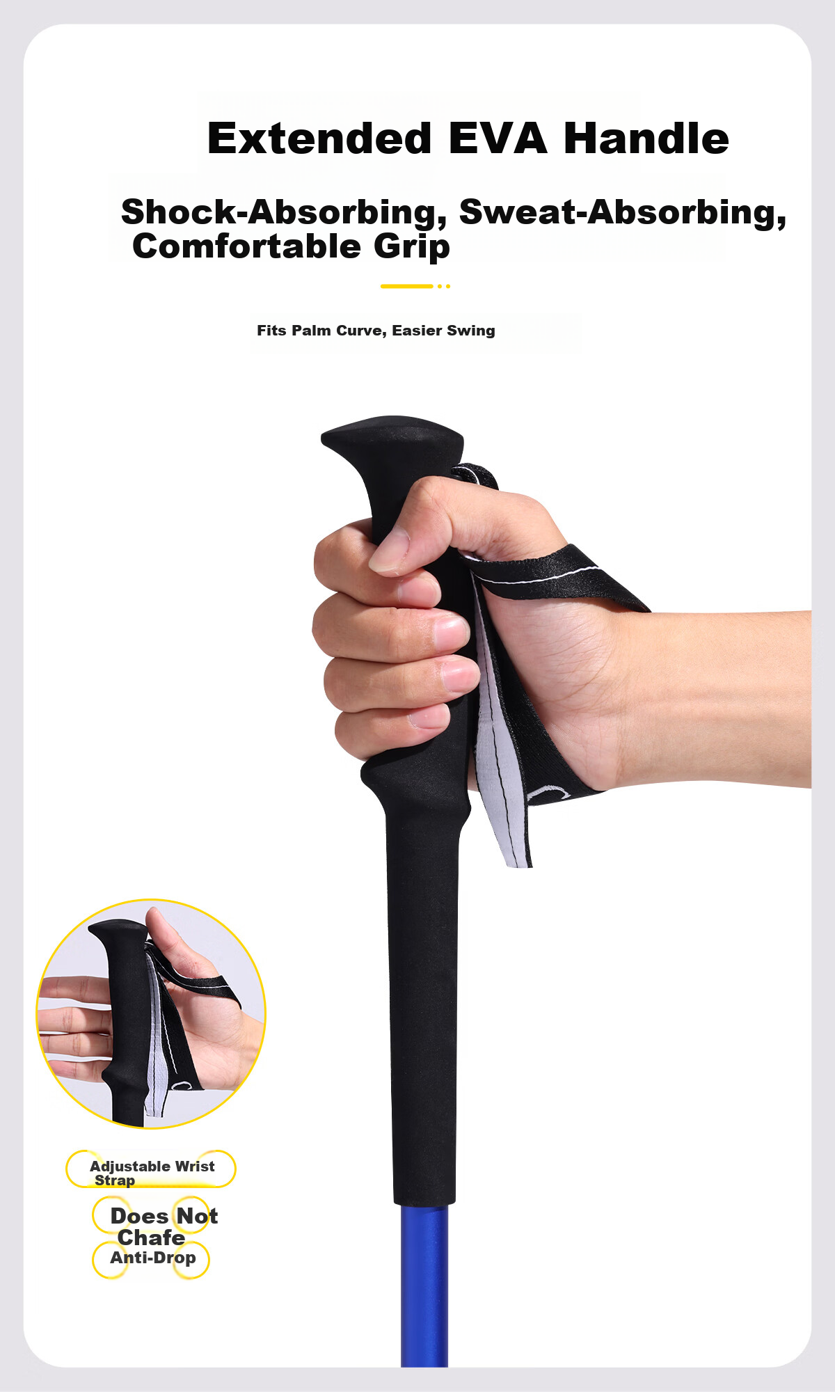 CAMEL Professional Outdoor Mountaineering Hiking 7-Series Aluminum Alloy Telescopic Trekking Pole Walking Stick 136BH04017 Black 6