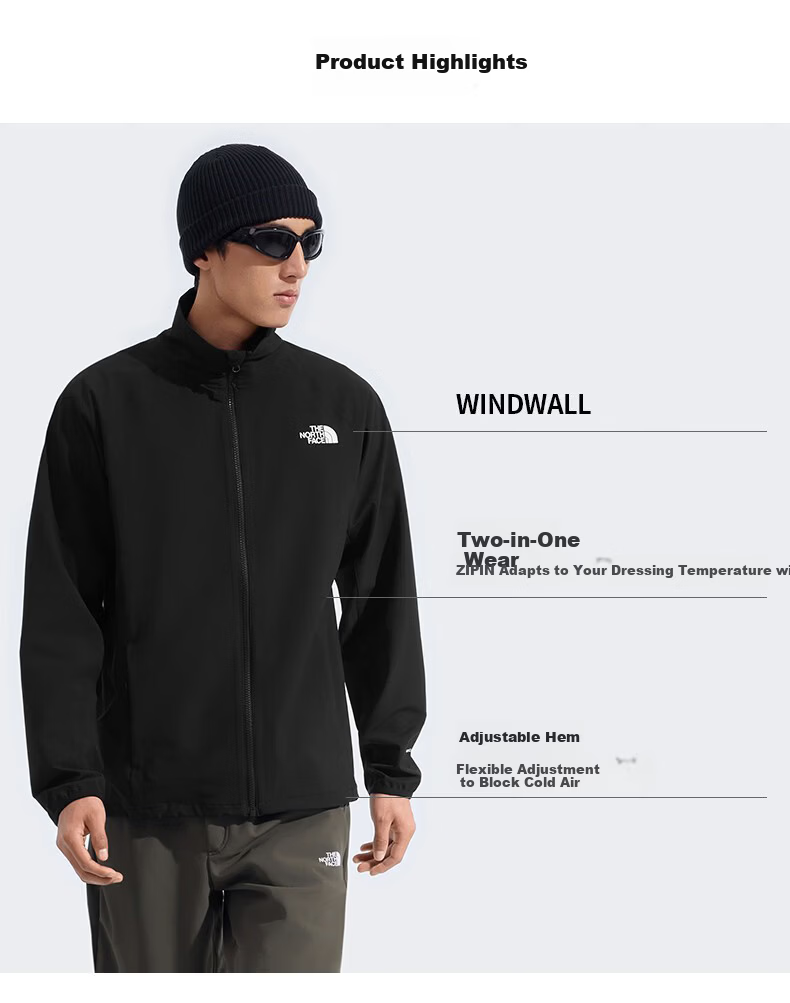 The North Face Men's Softshell Jacket Windproof Water-Repellent Outdoor Jacket 8JS6 Black/JK3 XL 2