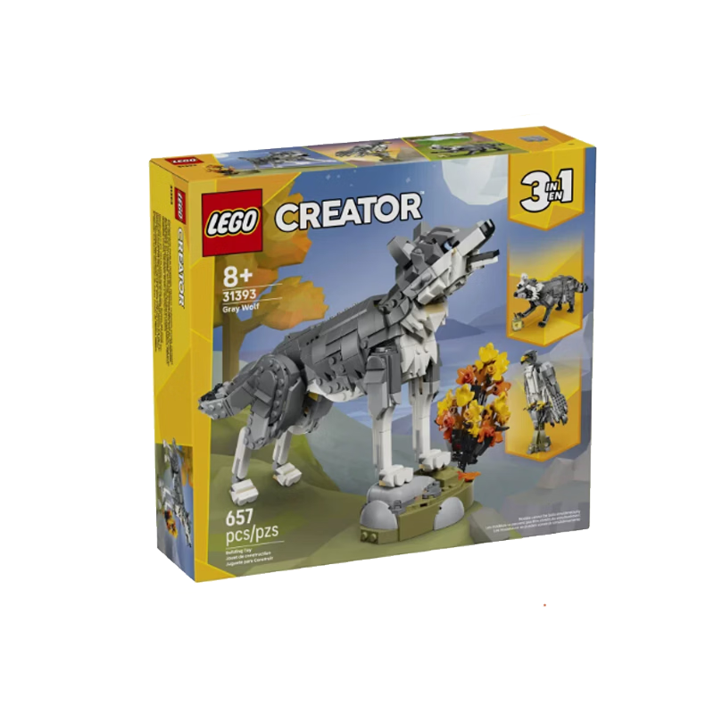 LEGO Building Blocks 31393 Forest Animals Gray Wolf Kids Boys Girls Toy Birthday Gift Home Decor Figurine