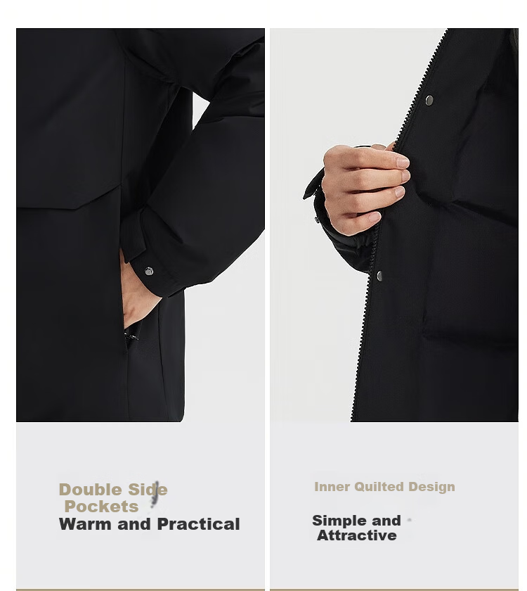 BOSIDENG Men's Off-Season 90% Down Thickened Hooded Loose Short Casual Warm Jacket 6