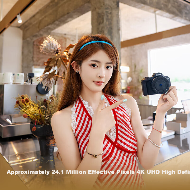 Canon R100 Entry-Level Mirrorless Camera Vlog Shooting 4K Video Selfie Half-Frame Compact Kit for Students Travel Home Use