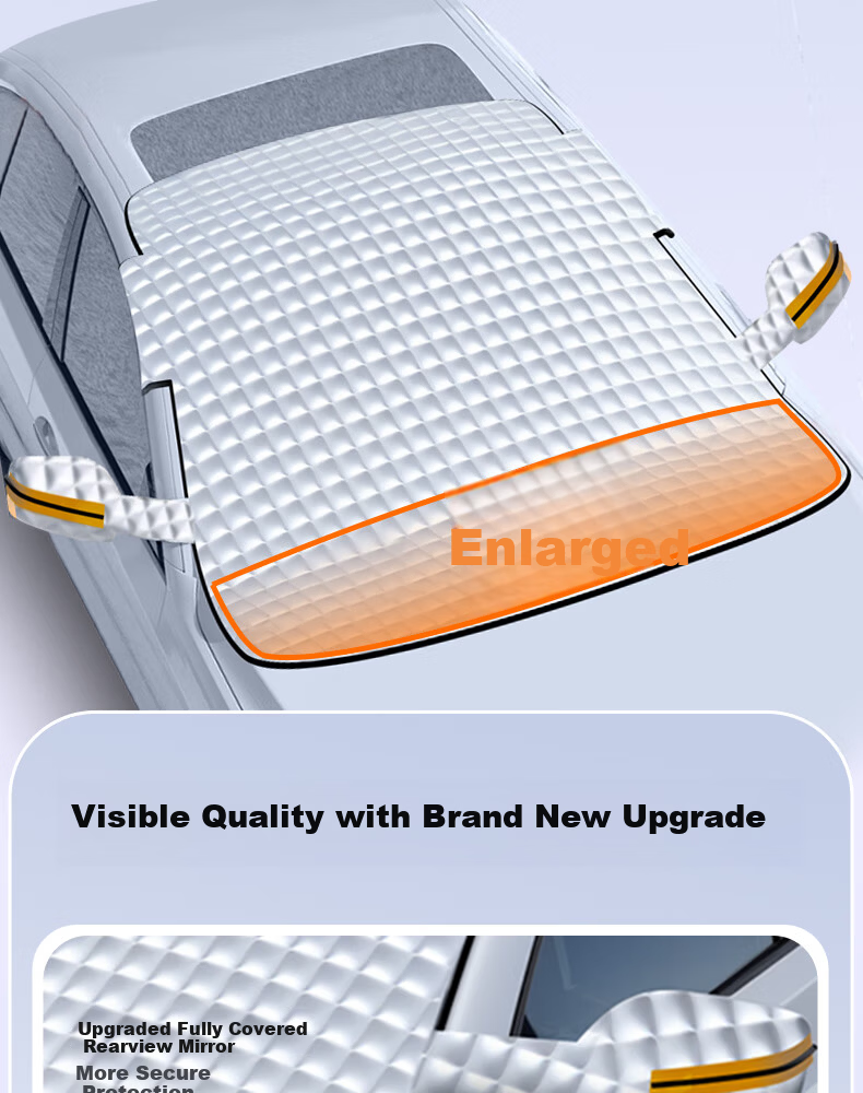 TOKUSET Car Cover Winter Thickened Front Windshield Frost Snow Ice Protection Universal Hail Guard 5