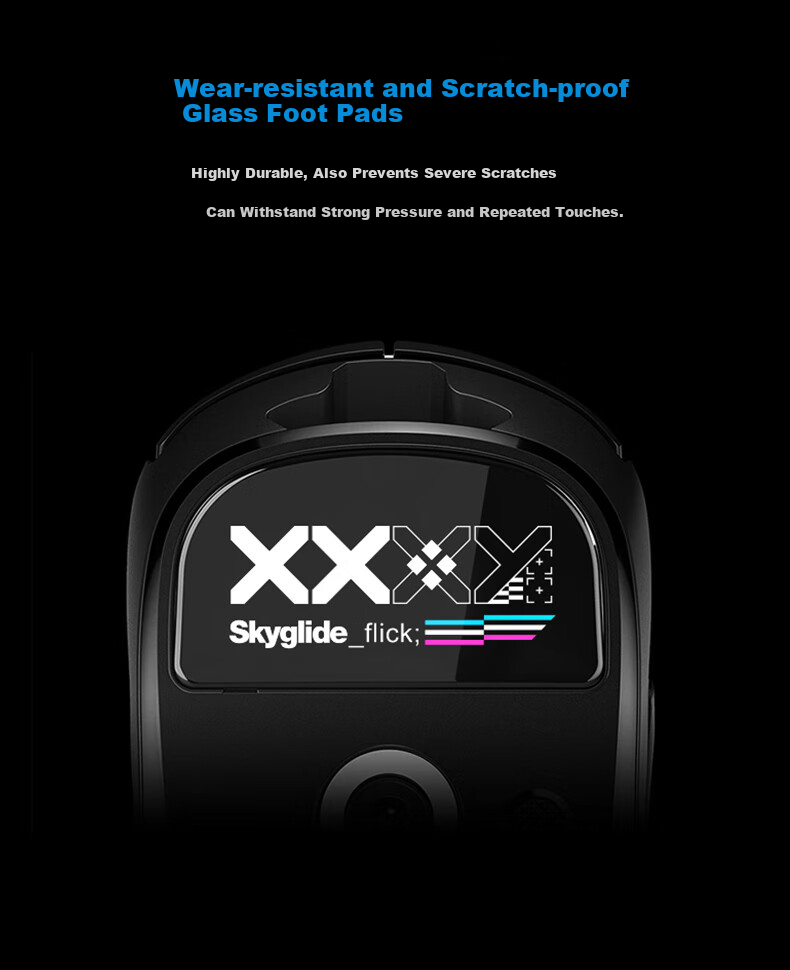 AKNK GPW Eagle Eye/GPW 3rd Gen/2nd Gen/GPW Snow Leopard Logitech Mouse Feet, GPW Glass Mouse Feet, Curved Edge Scratch-Resistant Durable GPW 2nd Gen [Black Print] 3