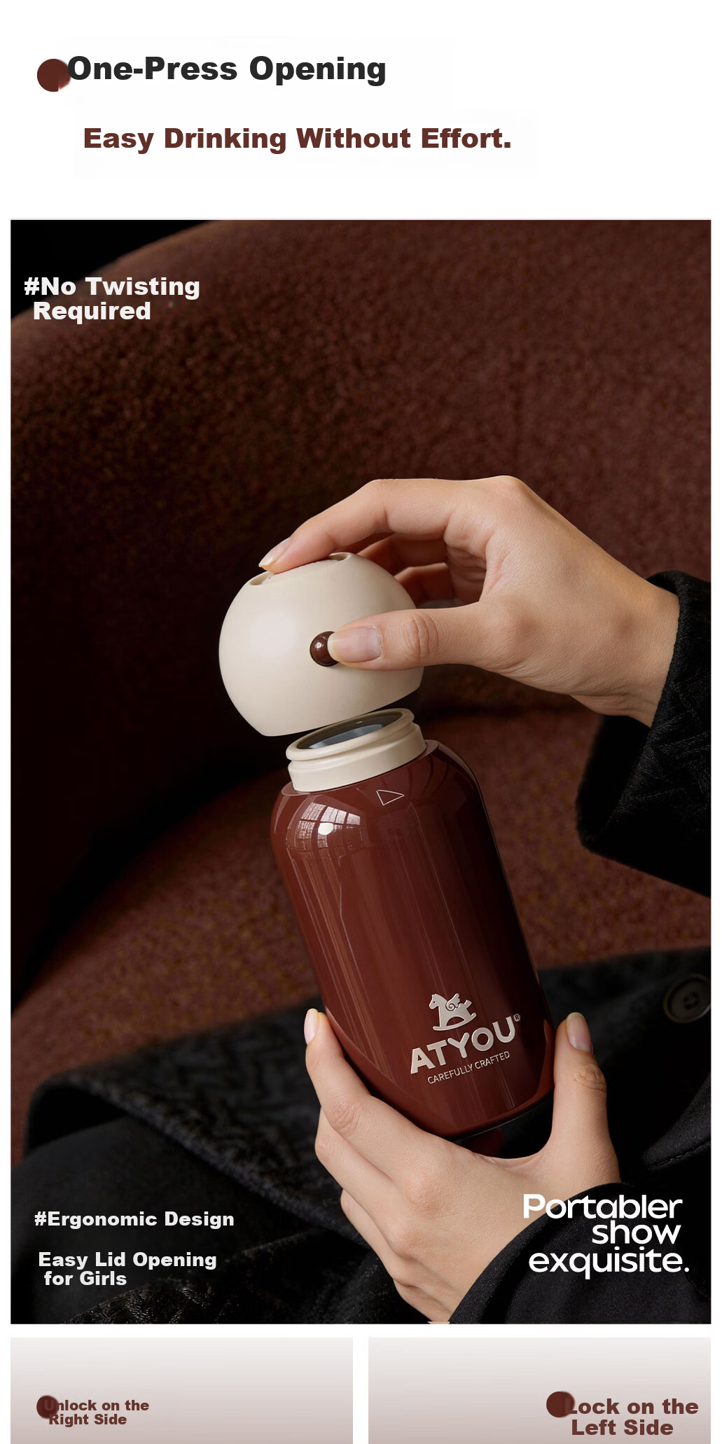 ATYOU Mini Insulated Coffee Cup for Women High-Value Small Portable Pocket Water Bottle Gift 26 New Model 3