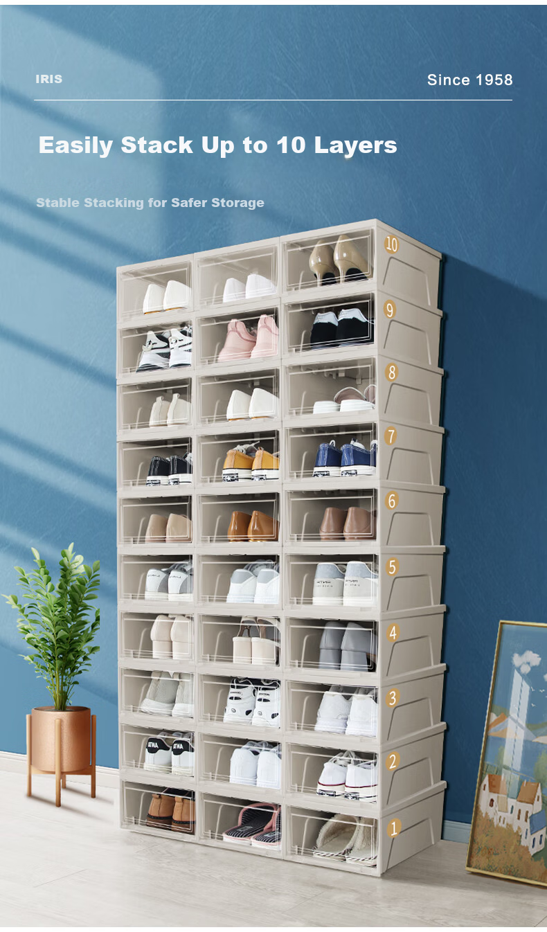 Iris Transparent Thickened Large Shoe Storage Box Shoe Rack Shoe Organizer Storage Cabinet Simple Shoe Cabinet Alice Storage Box 7