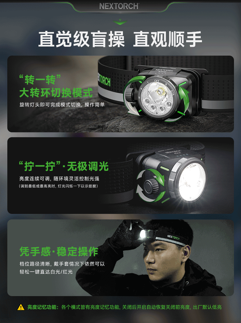 NEXTORCH eStar Outdoor High-Power Headlamp Camping Running Headlight Industrial Inspection Headlamp Fishing Headlamp 1300 Lumens 5