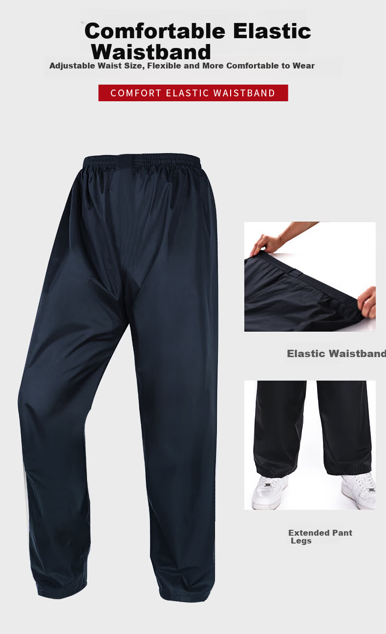 Andatong Rain Pants Thickened Waterproof and Wear-Resistant Men's Lower Body Rain Trousers for Heavy Rain, Delivery, and Cycling [Classic Edition] Single Rain Pants One Size 16