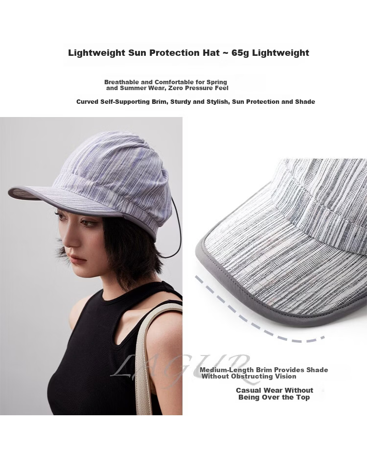 Lagur Linen Zero-Burden "Topless Baseball Cap" Sun Protection UPF100+ Sun Hat Denim Blue 6