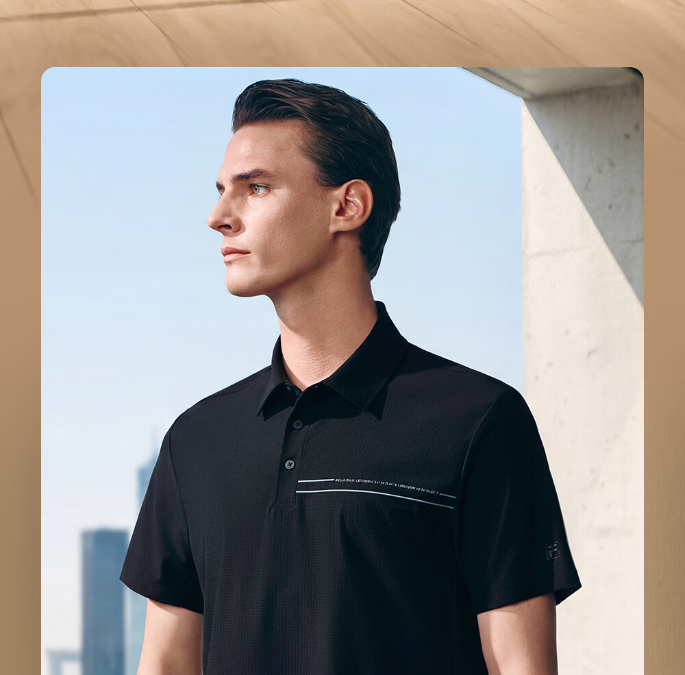 FILA Official Men's Knitted Short Sleeve Polo Shirt 2026 Summer Sun Protection Cooling Comfortable Top 9
