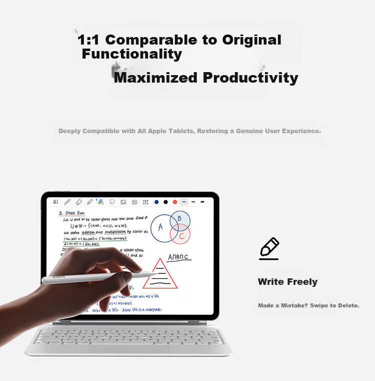 Baseus Capacitive Stylus Pen iPad Touch Pen [Magnetic Bluetooth High-End Set] Compatible with iPad Pro/Air 8/Mini 7/iPad 11 Tablet Touchscreen Stylus Apple Pencil 17