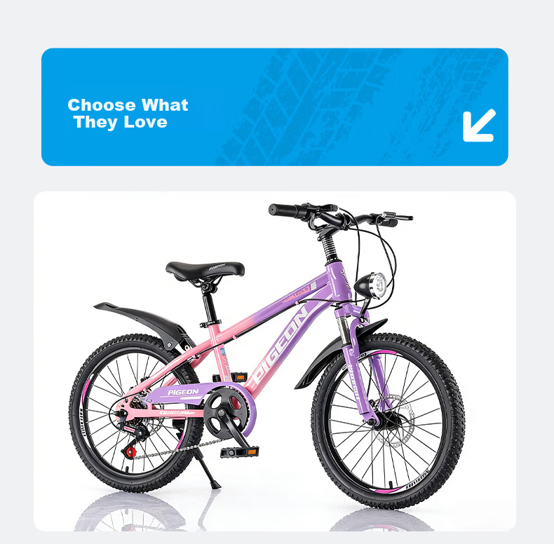 Feige Children's Bicycle TuoJie-T6 Mountain Bike Boys and Girls Student Pedal Bike Kids Bike Xingmang Pink Purple 7-Speed 20 Inch 16