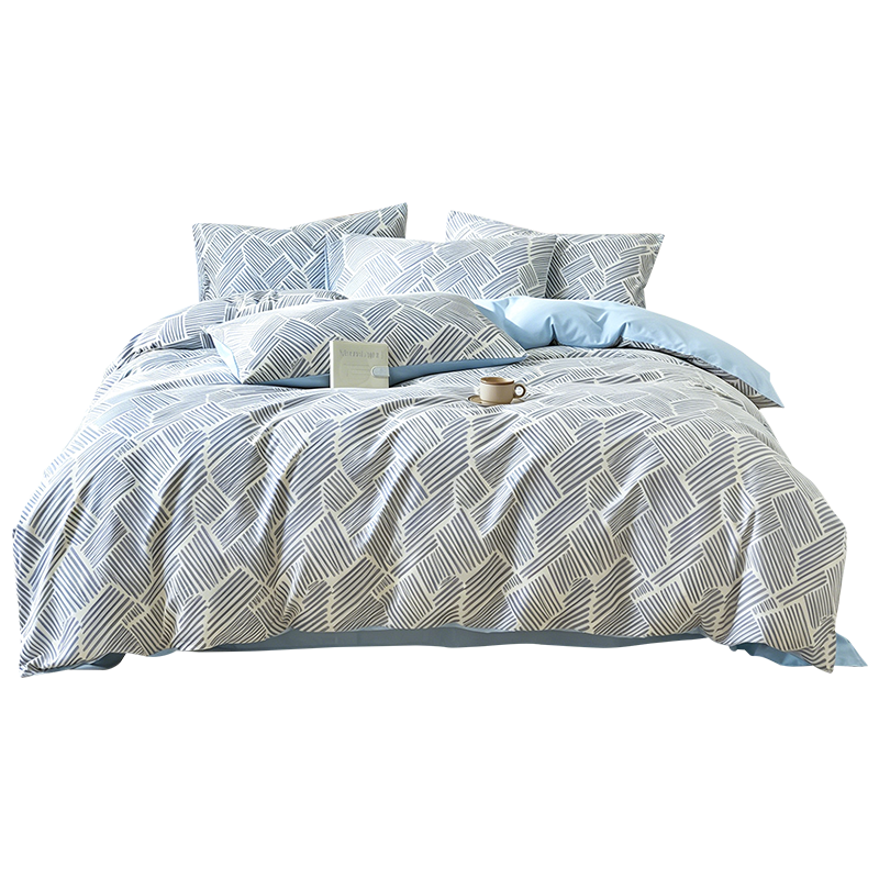 Grace 7A Antibacterial 100% Pure Cotton Four-Piece Bedding Set Xinjiang Cotton Duvet Cover 200x230cm for 1.5/1.8m Bed