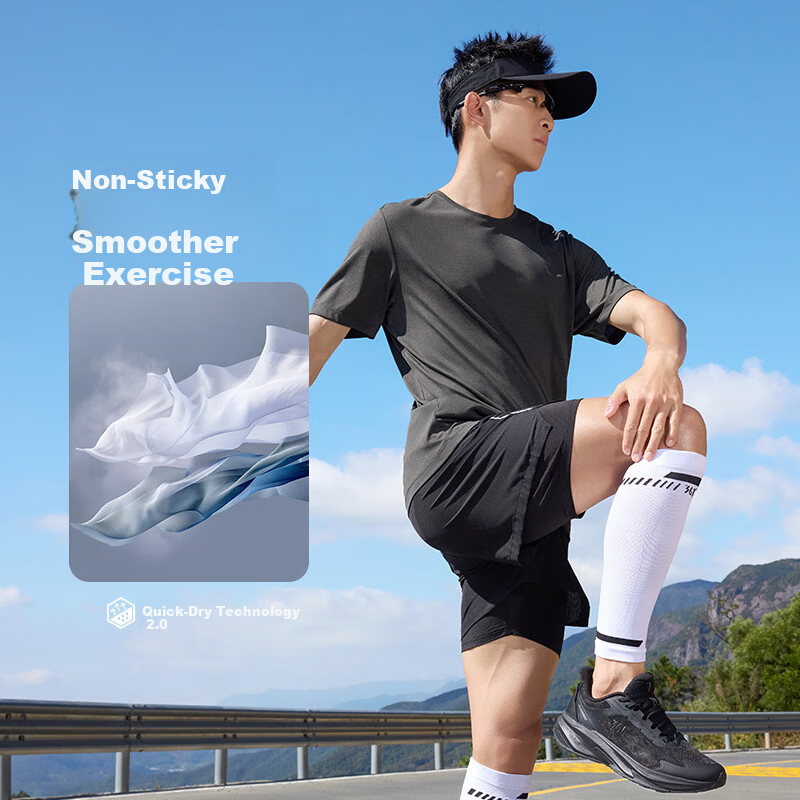 361° Men's T-Shirt Spring Summer New Sports Running Quick-Dry Loose Outdoor Reflective Short Sleeve Top 652622101-4