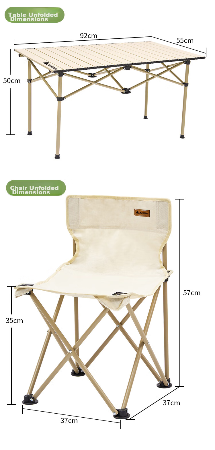 Suncojia Outdoor Portable Folding Table And Chair Set, Egg Roll Table, Multifunctional Outdoor Table And Chair 7-Piece Set 6